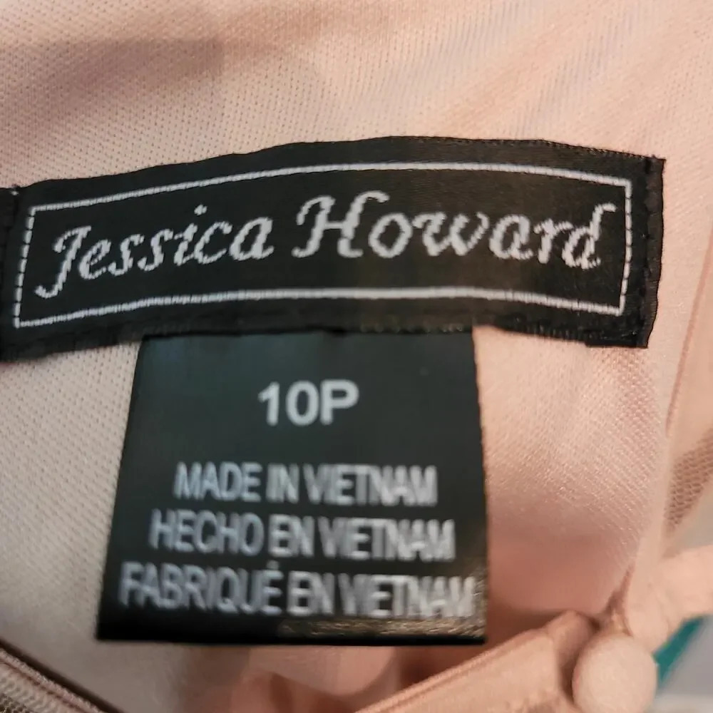 Jessica Howard Womens Floral Embroidered Tulle Dress Size 10P Multicolor NEW - Picture 7 of 11